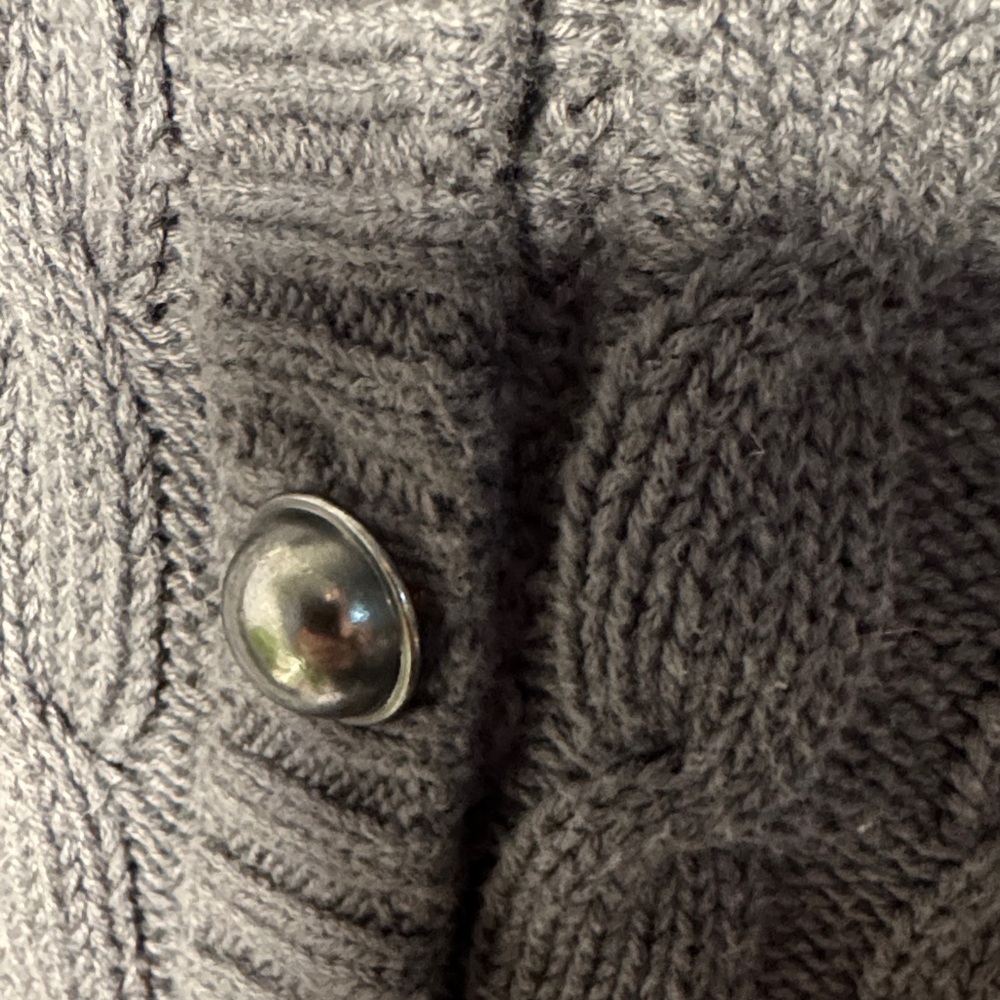 Gray Cable Knit Shawl - image 3